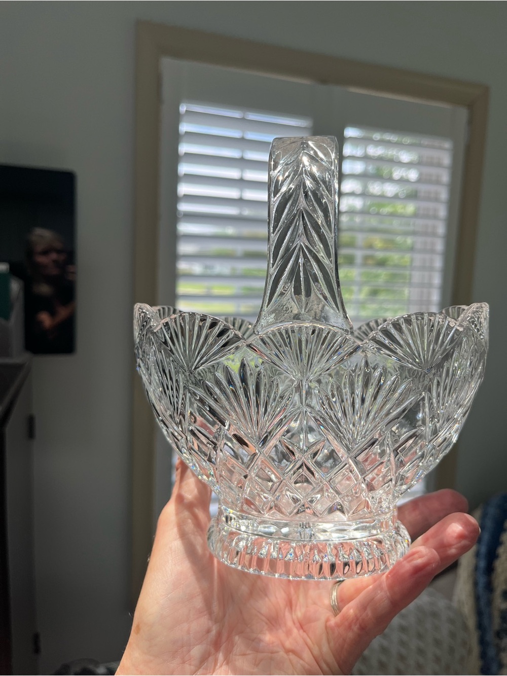 Slovakian Imperial Crystal Basket Basket